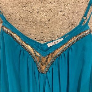 🆕 Dex Teal Flowy Dress with beaded detail